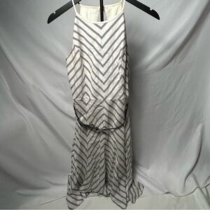 White House Black Market Striped High Low Dress